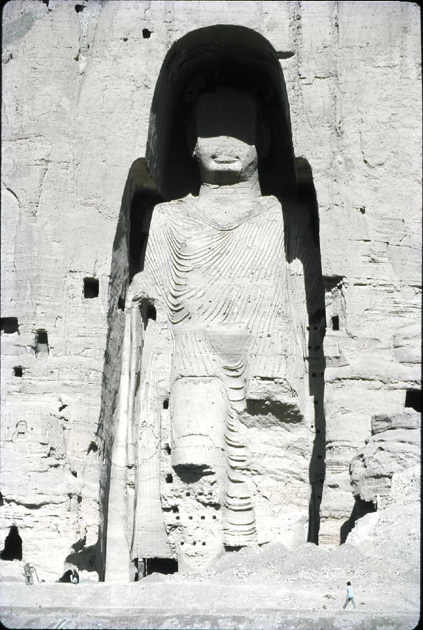 Archival photograph of a Bamiyan Buddha before 2001